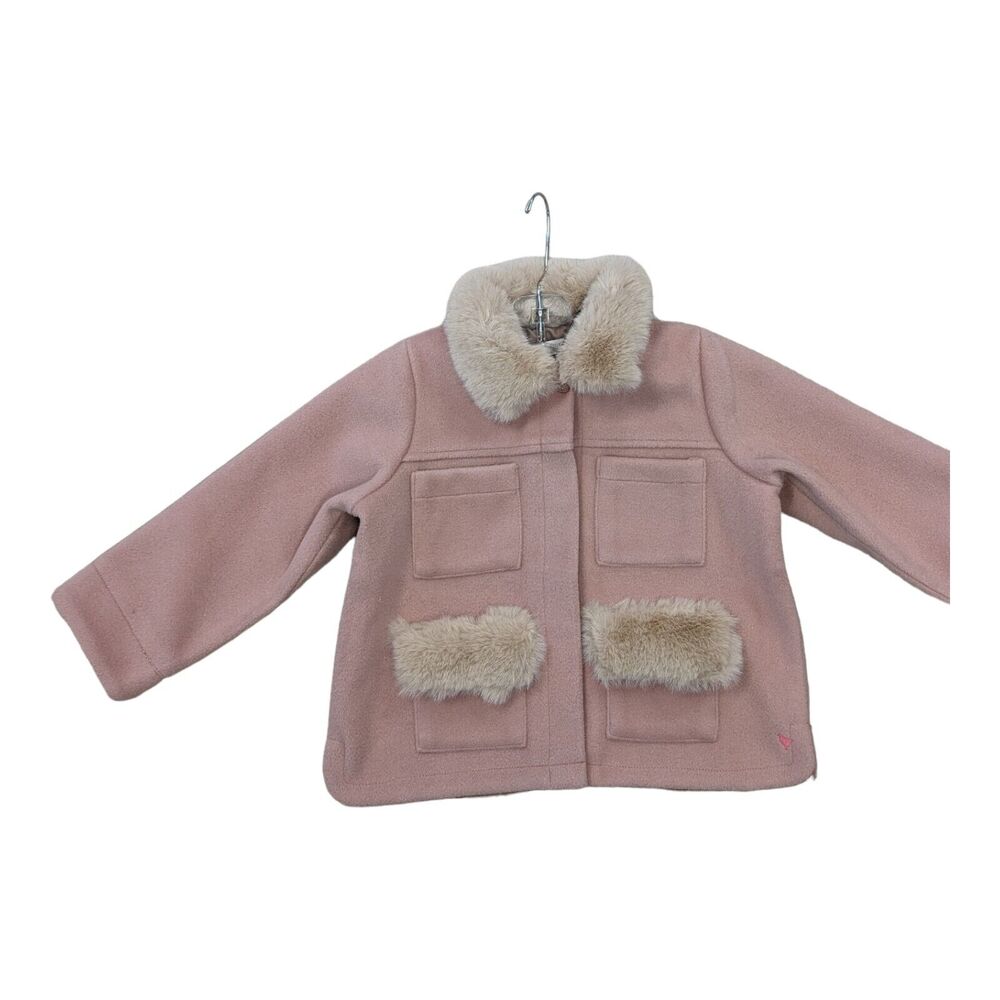New Pink Chicken Size 4 Tony Jacket Faux Fur Pockets Glitter Button